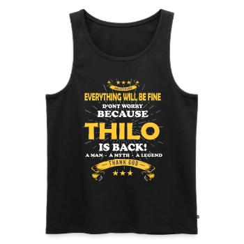 Tout ira bien Thilo est de retour - Débardeur bio Premium Homme - noir - Devant - Michal (187cm)