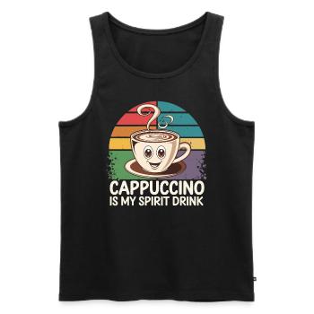 Cappuccino Is My Spirit Drink - Men's Premium Organic Tank Top - black - Front - Michal (187cm)