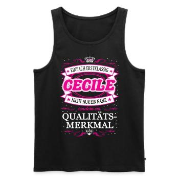 Quality feature Cecile simply Top notch Outfit - Men's Premium Organic Tank Top - black - Front - AI Model Male 178 light (178cm)