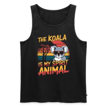 Le koala est mon animal spirituel - Débardeur bio Premium Homme - noir - Devant - Michal (187cm)