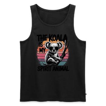 Der Koala Ist Mein Spirit Animal - Männer Premium Bio Tank Top - Schwarz - Vorne - AI Model Male 178 light (178cm)