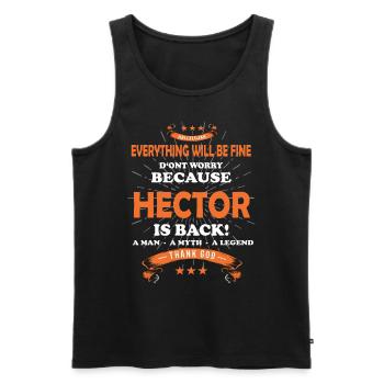 Tout ira bien Hector est de retour - Débardeur bio Premium Homme - noir - Devant - Michal (187cm)