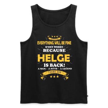 Everything will be fine Helge Is back - Männer Premium Bio Tank Top - Schwarz - Vorne - AI Model Male 178 light (178cm)