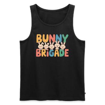 Hasen Gruppen Design Hasen Brigade - Männer Premium Bio Tank Top - Schwarz - Vorne - AI Model Male 178 light (178cm)