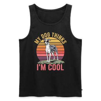 Whippet Mein Hund Denkt Das Ich Cool Bin - Männer Premium Bio Tank Top - Schwarz - Vorne - AI Model Male 178 light (178cm)