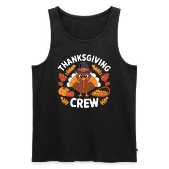 Thanksgiving Crew Sweet Turkey Harvest - Men's Premium Organic Tank Top - black - Front - AI Model Male 178 light (178cm)