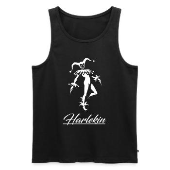 Harlequin Design – Perfect for the Female Fool - Men's Premium Organic Tank Top - black - Front - AI Model Male 178 light (178cm)