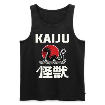 Kaiju Design with Kanji and Sea Monster – For Mons - Men's Premium Organic Tank Top - black - Front - AI Model Male 178 light (178cm)
