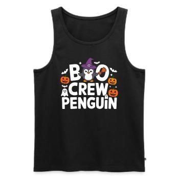 Boo Crew Pinguin Halloween - Männer Premium Bio Tank Top - Schwarz - Vorne - AI Model Male 178 light (178cm)
