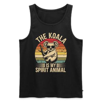 Koala Is My Spirit Animal Retro - Men's Premium Organic Tank Top - black - Front - AI Model Male 178 light (178cm)