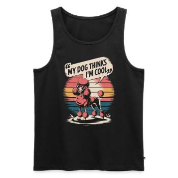 Poodle my dog thinks I'm cool - Men's Premium Organic Tank Top - black - Front - Michal (187cm)