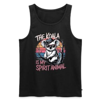 Der Koala Ist Mein Spirit Animal - Männer Premium Bio Tank Top - Schwarz - Vorne - Michal (187cm)