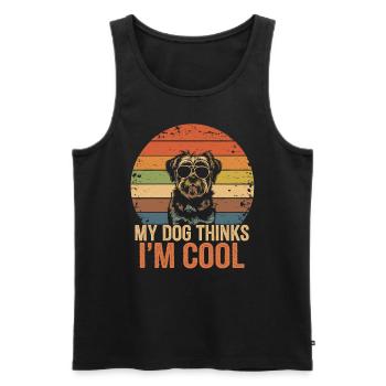 Shi shitzu mon chien pense que je suis cool - Débardeur bio Premium Homme - noir - Devant - Michal (187cm)