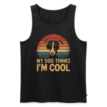 Whippet Mein Hund Denkt Das Ich Cool Bin - Männer Premium Bio Tank Top - Schwarz - Vorne - AI Model Male 178 light (178cm)