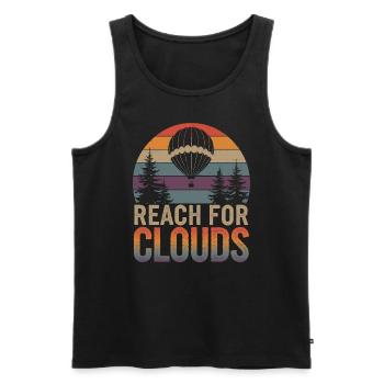 Atteignez les nuages avec une montgolfière dans le - Débardeur bio Premium Homme - noir - Devant - AI Model Male 178 light (178cm)
