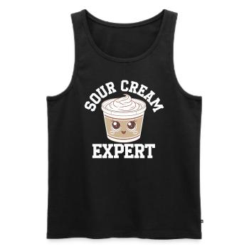 Sour Cream Expert Lustige Illustration - Männer Premium Bio Tank Top - Schwarz - Vorne - AI Model Male 178 light (178cm)