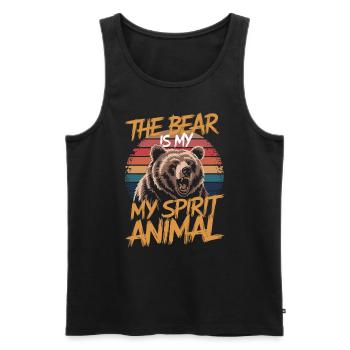 Bär The Bear Is My Spirit Animal - Men's Premium Organic Tank Top - black - Front - AI Model Male 178 light (178cm)
