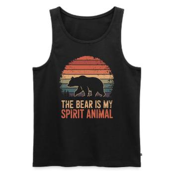 Bär The Bear Is My Spirit Animal - Men's Premium Organic Tank Top - black - Front - Michal (187cm)
