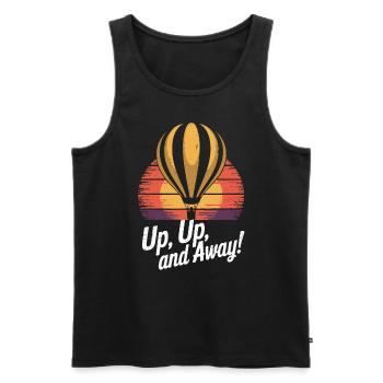 Hot Air Balloon Inspiration Quote - Up, Up and Away - Men's Premium Organic Tank Top - black - Front - Michal (187cm)