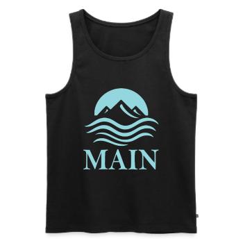 Main – Fleuve des métropoles et des vignobles - Débardeur bio Premium Homme - noir - Devant - Michal (187cm)