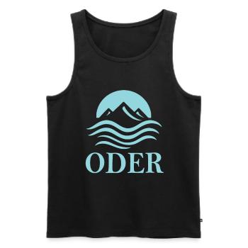 Or – pure nature on the border with Poland - Men's Premium Organic Tank Top - black - Front - AI Model Male 178 light (178cm)