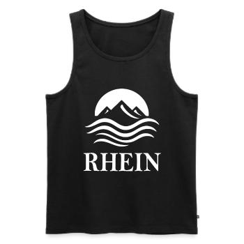 Rhine – Majestic River Design - Men's Premium Organic Tank Top - black - Front - AI Model Male 178 light (178cm)