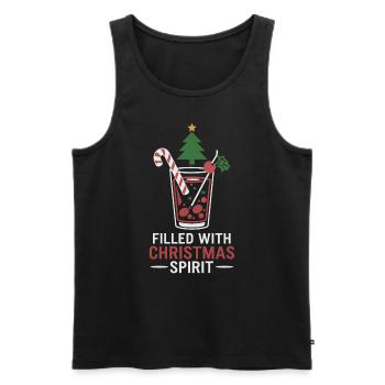 Filled with Christmas spirit drink - Men's Premium Organic Tank Top - black - Front - Michal (187cm)