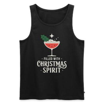 Rempli d’art de cocktail d’ de Noël - Débardeur bio Premium Homme - noir - Devant - Michal (187cm)