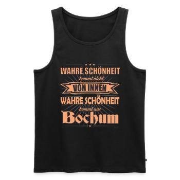 Wahre Schönheit kommt aus Bochum Design - Männer Premium Bio Tank Top - Schwarz - Vorne - Michal (187cm)