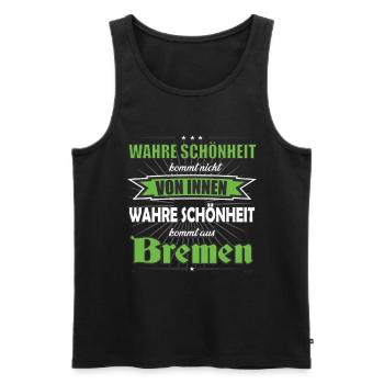 La vraie beauté vient de Bremen Design - Débardeur bio Premium Homme - noir - Devant - Michal (187cm)