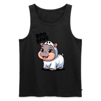 Cute Boo Deng Hippo Costume Adventure - Men's Premium Organic Tank Top - black - Front - Michal (187cm)