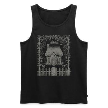 Maison de conte de fées Cottagecore sombre dans les bois - Débardeur bio Premium Homme - noir - Devant - Michal (187cm)