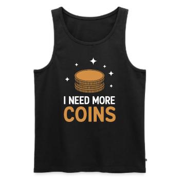 Numismatics Fans: I Need More Coins - Men's Premium Organic Tank Top - black - Front - Michal (187cm)