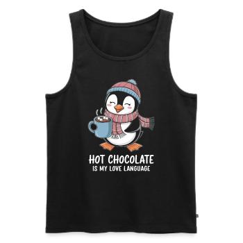 Heiße Schokolade Ist Meine Liebessprache - Männer Premium Bio Tank Top - Schwarz - Vorne - Michal (187cm)