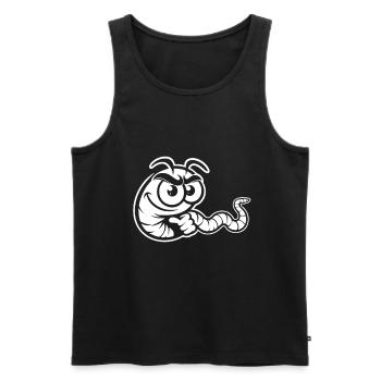 Cheeky worm - fun design for the angler - Men's Premium Organic Tank Top - black - Front - AI Model Male 178 light (178cm)