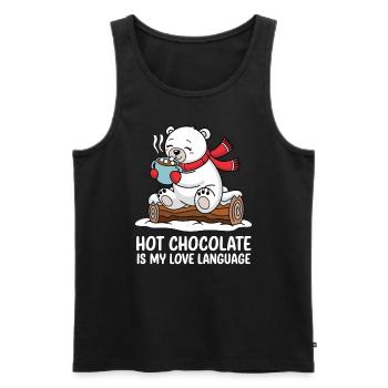 Heiße Schokolade Ist Meine Liebessprache - Männer Premium Bio Tank Top - Schwarz - Vorne - Michal (187cm)