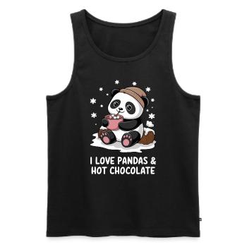 Ich Liebe Pandas Und Heiße Schokolade Niedliches - Männer Premium Bio Tank Top - Schwarz - Vorne - Michal (187cm)