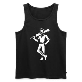 Cool Cricket Player Design for Sports Fans - Men's Premium Organic Tank Top - black - Front - Michal (187cm)