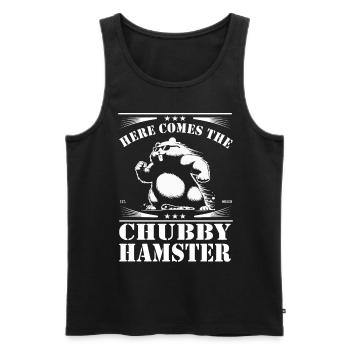 Here comes the fat hamster – funny rodent - Men's Premium Organic Tank Top - black - Front - AI Model Male 178 light (178cm)