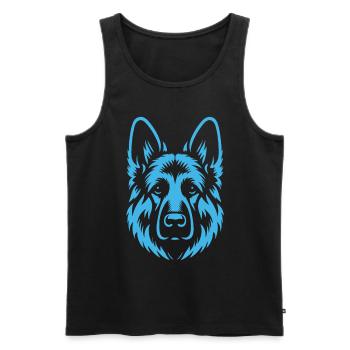 Simple Blue Shepherd Design - Men's Premium Organic Tank Top - black - Front - AI Model Male 178 light (178cm)