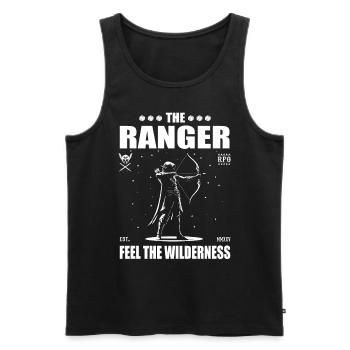 Ranger – fühle die Wildnis – das Waldläufer Design - Männer Premium Bio Tank Top - Schwarz - Vorne - AI Model Male 178 light (178cm)