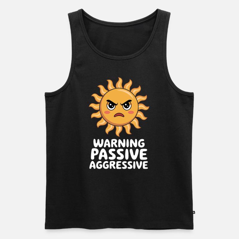 Caution Passive Aggressive Sun - Men's Premium Organic Tank Top - black