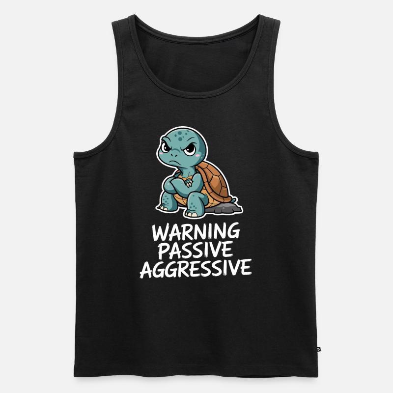 Warnung Passive Aggressive Schildkröte - Männer Premium Bio Tank Top - Schwarz