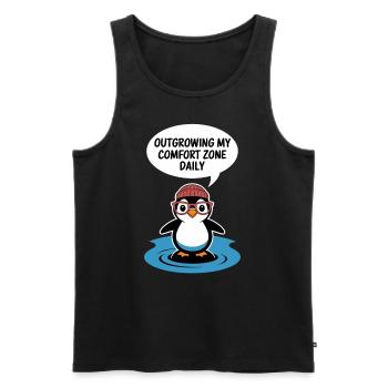 Grow Beyond Me Daily With Penguin - Men's Premium Organic Tank Top - black - Front - Michal (187cm)