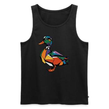 Bunte Geometrische Bauernhoftier Grafik Ente - Männer Premium Bio Tank Top - Schwarz - Vorne - AI Model Male 178 light (178cm)