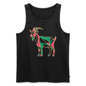 geomGeometric Farm Animal Graphic Goat Colorful - Men's Premium Organic Tank Top - black - Front - Michal (187cm)