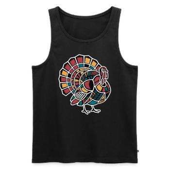 Geometrische Bauernhoftiere Grafik Truthahn - Männer Premium Bio Tank Top - Schwarz - Vorne - AI Model Male 178 light (178cm)