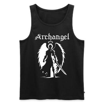 Erzengel - himmlischer Kämpfer - Männer Premium Bio Tank Top - Schwarz - Vorne - AI Model Male 178 light (178cm)
