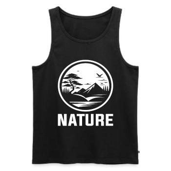 Nature - Pour la protection de l’environnement et les amoureux des paysages - Débardeur bio Premium Homme - noir - Devant - Michal (187cm)