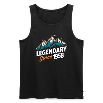 Légendaire depuis 1958 Anniversaire du randonneur Randonnée en montagne - Débardeur bio Premium Homme - noir - Devant - Michal (187cm)